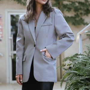 Houndstooth Boss Lady Blazer Jacket